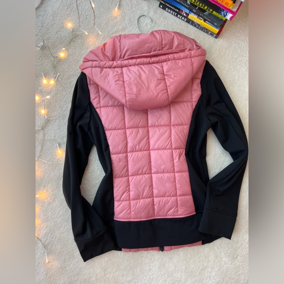 BNWOT Bernardo Pink and Black Colorblock EcoPlume Hooded Sport Jacket - Picture 9 of 11